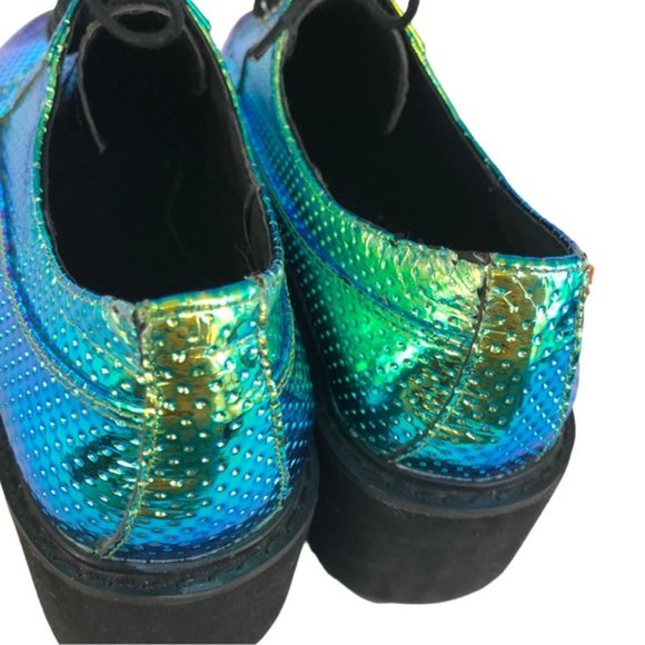 YES Holographic Platform Shoe Size 7 Rainbow Mermaid - Picture 9 of 11